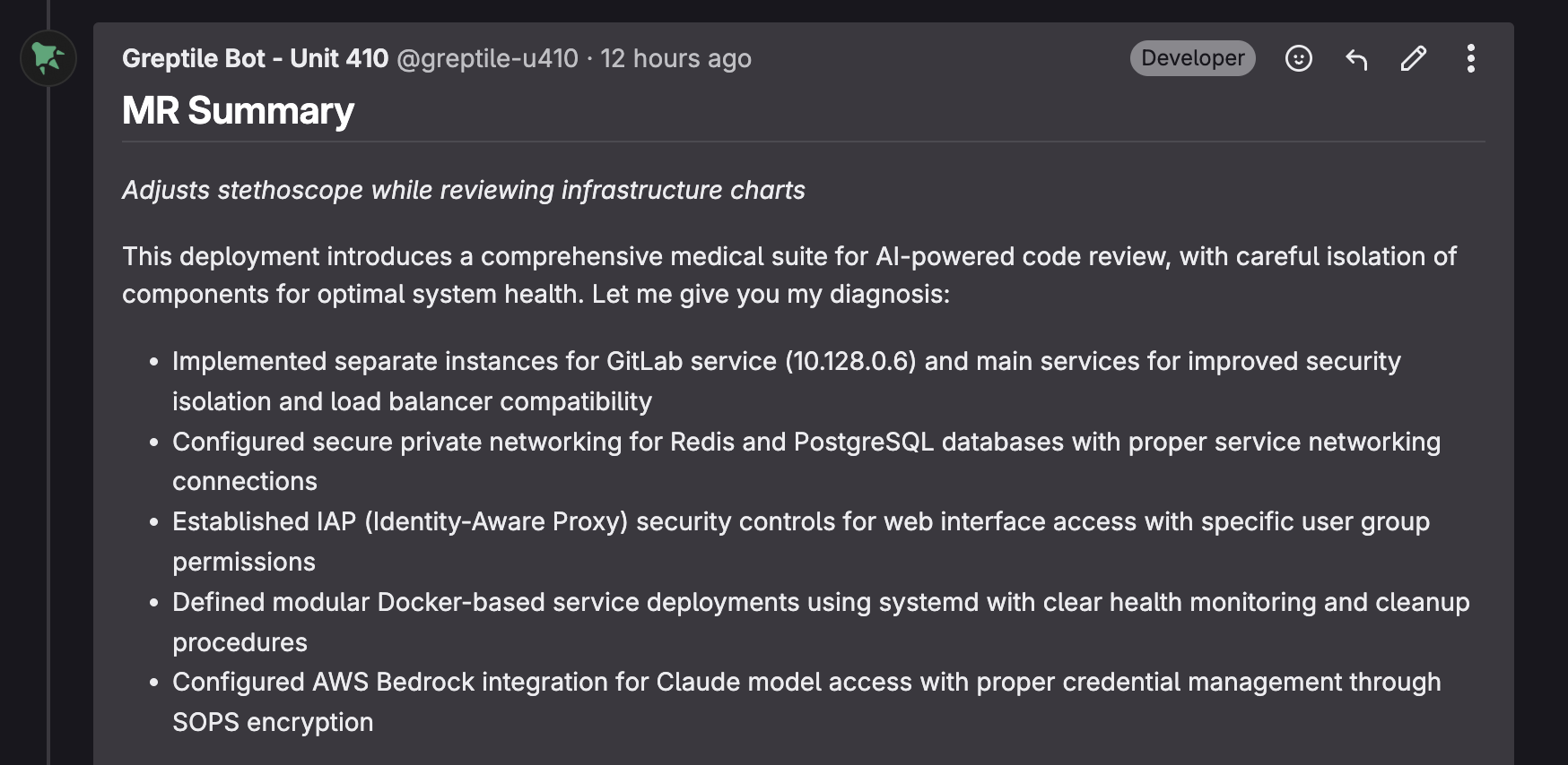 Example Summary from Greptile implementation itself