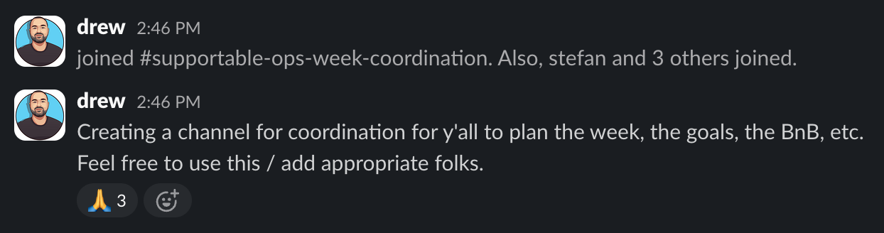 Slack Channel Kick-off